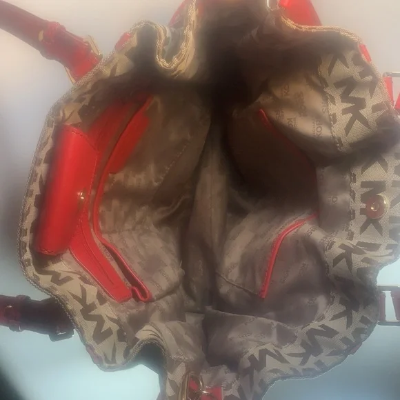 Michael Kors Red and Brown Women's Bag - Picture 7 of 14